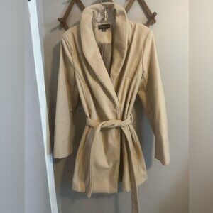 Kenneth Blake wool blend coat belted with pockets and collar M